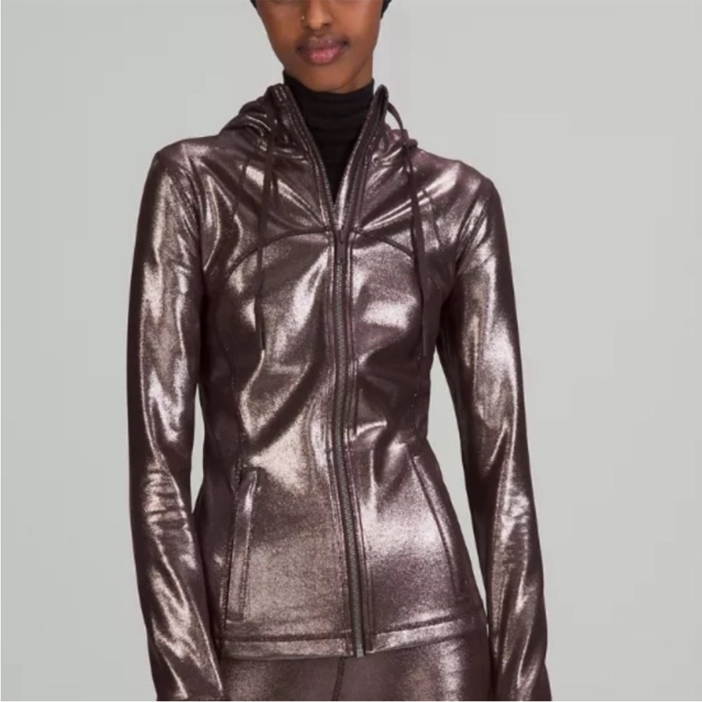 Lululemon Athletica Metallic Silver Jacket and short set